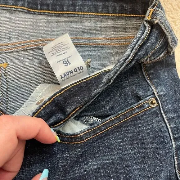 Old Navy Plus Size 16 Long Sweetheart Dark Denim Bootcut - Picture 8 of 11